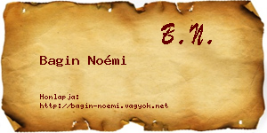 Bagin Noémi névjegykártya